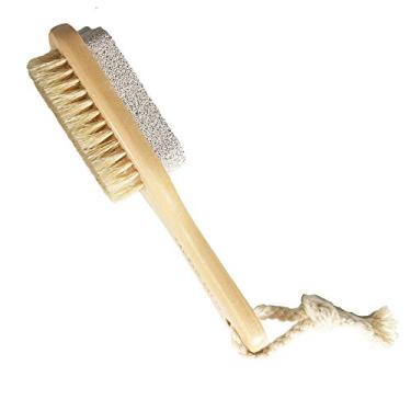 Imagem de esowemsn 1 peça removedor de lixa de pé de milho para calos, escova de pedra-pomes, esfoliante para pés, dupla face, com pedra-pomes e cerdas no calcanhar, lixa de pedicure remove pele morta para