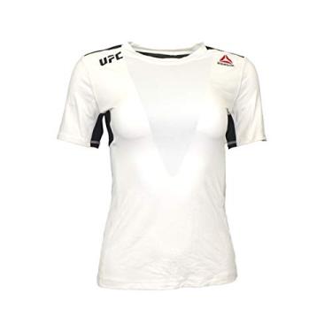 Imagem de Reebok UFC Women's Chalk White Training Short Sleeve Compression Rash Guard AZ9680 (Large)