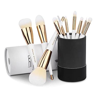 Imagem de Brush Master - Conjunto de 10 Pincéis de Maquiagem com Base Sintética Premium para Corretivos, Pó e Sombra, Branco, Ultra-Macios
