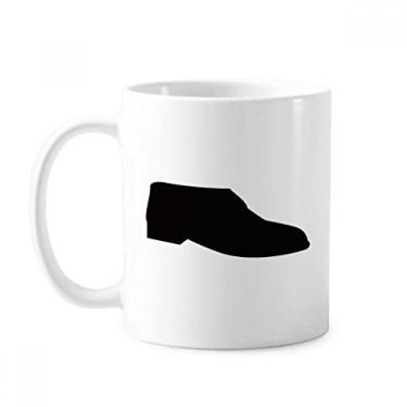 Imagem de Caneca masculina de couro preto com contorno de cerâmica xícara de café porcelana louça