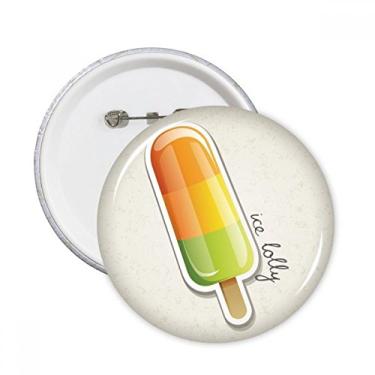 Imagem de Broche redondo laranja amarelo verde picolé doce sorvete broche emblema acessório decoração 5 peças