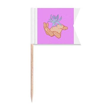 Imagem de Equinox Flower Interlude Blossom Control Bandeiras de palito, marcação de rotulagem para bolo de festa, prato de queijo