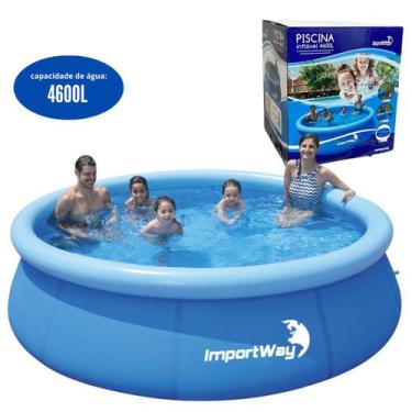 Imagem de Piscina Inflável Redonda 300cm X 76cm 4600 Litros Kit Reparo - Importw