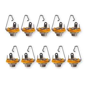 Imagem de HTTX (1/4 polegadas) 6,35 mm Microfone Mono TS tomada fêmea conector painel adaptador de montagem (pacote com 10)