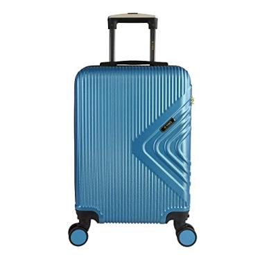 Imagem de Mala De Bordo Pequena Para Viagem Abs Yins 21191 Cadeado Integrado Rodas Duplas Giro 360º Azul