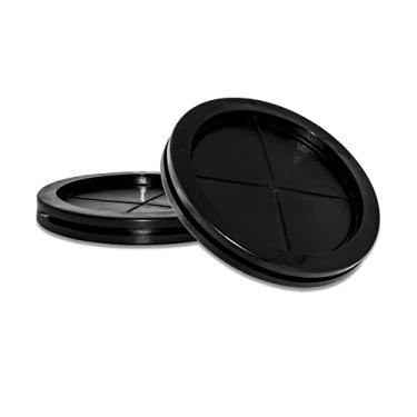 Imagem de Flyshop Plugue de borracha preto 110 mm 4-11/32 polegadas, ID de 100 mm, ilhós de borracha sintética, ilhós de fio de firewall para perfuração, redondo, frente e verso, pacote com 8
