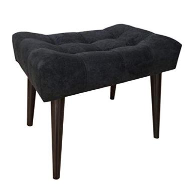 Imagem de Puff Capitonê Luxo Sued Preto