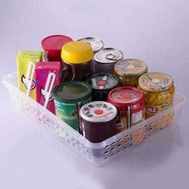 Imagem de Cestinha de Plástico Retangular Organizadora Grande, Incolor, Plasútil