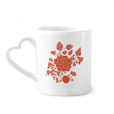 Imagem de Caneca de cerâmica de café com estampa de rosas com flor vermelha