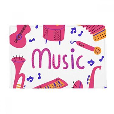 Imagem de DIYthinker Tapete de guitarra de trombone com estampa de instrumento musical, tapete antiderrapante para porta de banheiro