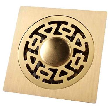 Imagem de Piso Dreno Chuveiro Piso Dreno Piso Dreno Banheiro Banheiro Filtro de esgoto Latão Metal Desodorante À prova de insetos Faixa de drenagem de piso de grande deslocamento Multiuso