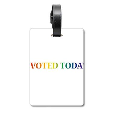 Imagem de LGBT Bandeira de arco-íris I Vote Today Mala Etiqueta de bagagem Cartão de Bagagem Etiqueta de Scutcheon