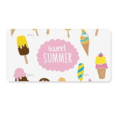 Imagem de DIYthinker Etiqueta de aço inoxidável para decoração de placa de licença de sorvete de verão