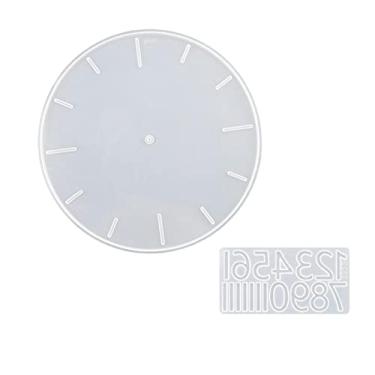 Imagem de Fancyes Despertador Fundição de Resina DIY Modelo de Fabricação de Temporizador de Decoração de Parede, Modelo de Relógio de Parede de Silicone para Casa, algarismos arábicos de 37 cm