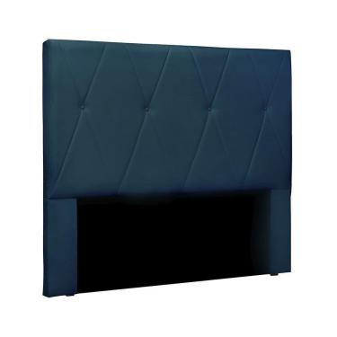 Imagem de Cabeceira Cama Box Casal Aquilla 140Cm Veludo Azul Marinho