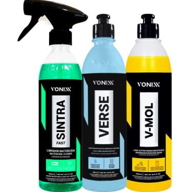 Imagem de Kit Lavagem Automotiva Lava Autos V-Mol 500ml Limpador Multiação Sintra Fast Revitalizador Plasticos Verse Vonixx