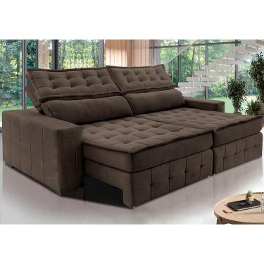 Imagem de Sofá Retrátil e Reclinável 2,75m Cama inBox Big Puffer. com SoftGel D40 Velupluma