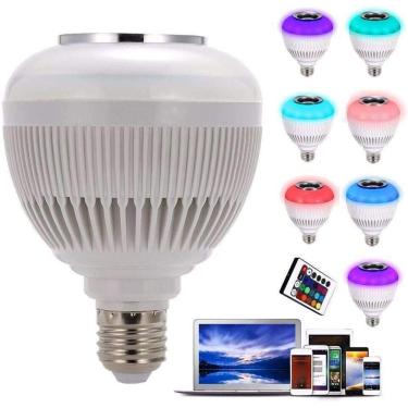 Imagem de Lâmpada Led Musical Rgb Bluetooth Controle Remoto 8 Cores