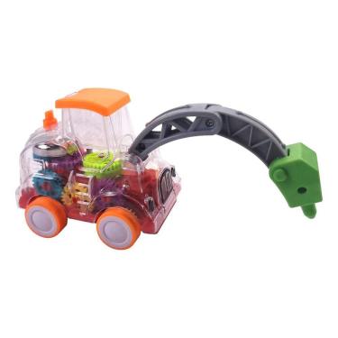 Imagem de Carro de brinquedo transparente para crianças Carro elétrico mecânico operado por bateria brinquedo de carro de corrida com engrenagens móveis colorid