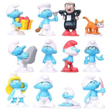 Imagem de 12pcs Smurf Doll Cartoon Anime Doll Toy Gift