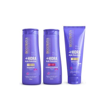 Imagem de Kit Bio Extratus +Hidra Shampoo 350ml + Condicionador 350ml + Máscara 250g