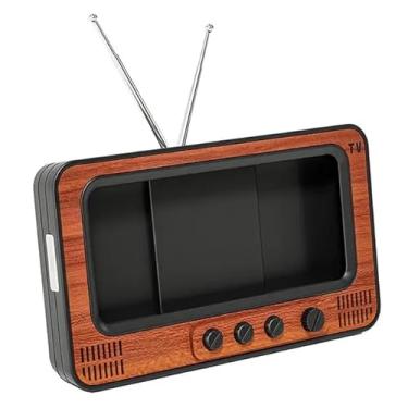 Imagem de Suporte de telefone móvel 3D com amplificador de vídeo HD, Criativo Retro TV com Auto falante