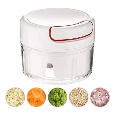 Imagem de Mini Processador Picador de Alimentos Manual com 2 Lâminas