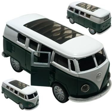 Imagem de Power Toys TECH - Miniatura KOMBI : Carrinho de Ferro com Portas que Abrem e Pneus de Borracha Cor VERDE