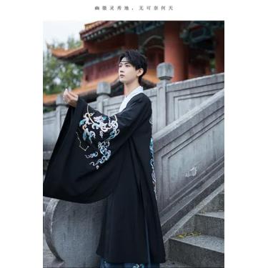 Imagem de Hanfu azul gradiente masculino chinês bordado antigo Hanfu masculino cosplay fantasia Hanfu roupa para homens plus size