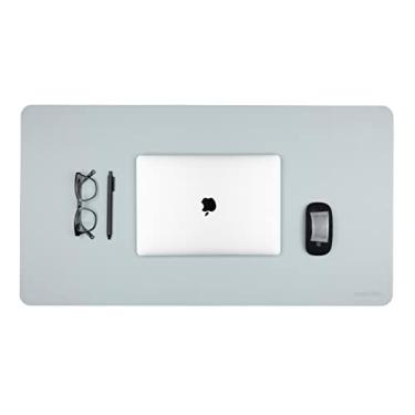 Imagem de Tapete de mesa de couro vegano ANECDOTE - Tapete de mesa de 80 x 43 cm para o seu escritório. Este tapete de mouse grande de qualidade tem elegância chique, aparência profissional e toque satisfatório