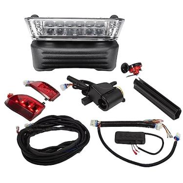Imagem de BestAccess Kit de luz de precedente Club Car Deluxe com farol de LED atualizado, lanterna traseira com interruptor de luz de perigo de seta, buzina, pastilha de freio compatível com luz de carrinho de