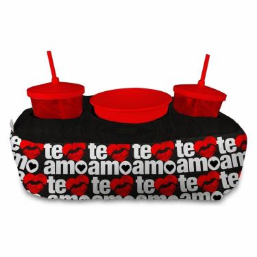 Imagem de Almofada Kit Cinema Pipoca 2 copos canudo e balde Namorados Te Amo