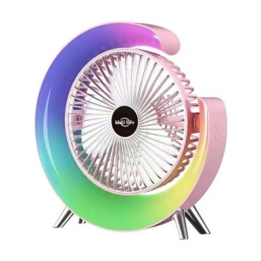 Imagem de Ventilador de Mesa Silencioso Portátil Colorido RGB Desktopfan Vento Fresco Idali Life