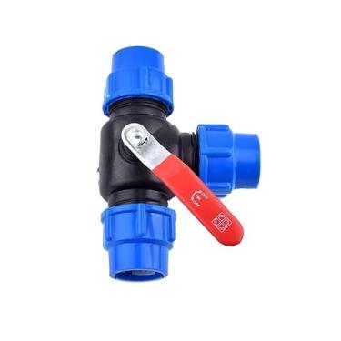 Imagem de Válvula de esfera para irrigação de jardim 25 mm 32 mm 40 mm 50 mm Tubo de água Válvula de esfera de aço plástico 3 vias Conector rápido tipo T PVC PE Conexão rápida(40mm)