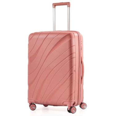 Imagem de Mala De Viagem Grande 32Kg Para Despachar Rodas 360 Giratória De Material Polipropileno Fibra Rígida Leve Tamanho G Resistente Lisa (ROSA, GRANDE)