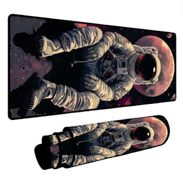 Imagem de Mouse Pad Gamer Deskpad Speed Extra Grande Profissional com Borda Costurada 80x40cm - Astronauta