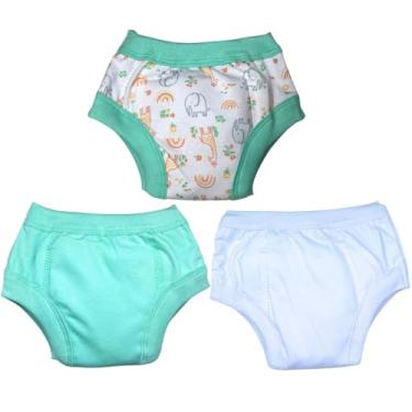 Imagem de Kit 3 Calcinhas Treinamento Desfralde Bebê Infantil Safari V Kit 3 Unidades, 6 Camadas Absorventes, Algodão, Segura Escapes de Xixi, Treinamento Desfralde, Unissex