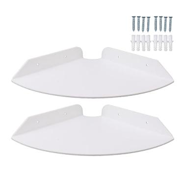 Imagem de Prateleira de canto montada na parede, 2 peças de prateleiras flutuantes de canto redondo prateleira suspensa de canto prateleira de plantas prateleiras transparentes para quarto e sala de estar