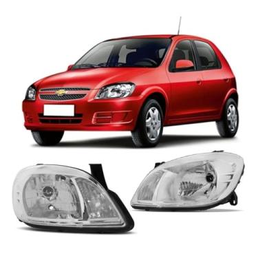 Imagem de Farol Celta Prisma 2007 2008 2009 2010 2011 2012 2013 2014 2015 2016 Cromado - UNIDADE Lado:Direito (Passageiro)