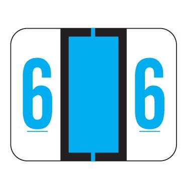 Imagem de Doctor Stuff - File Folder Labels, Number 6, TAB PRODUCTS Match - TPNV Series Chart Stickers, Blue, 1" x 1-1/4", #6, 500/Roll