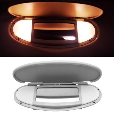 Imagem de Abodvu Compatível com 2007-2014 Mini Cooper Sun Visor Vanity Mirror Cover, Viseira Frontal Iluminado Espelho Substituição R55/56/60 para Esquerda/Direita, 1 PÇ Viseira de Sol Maquiagem Espelho Fivela
