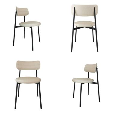 Imagem de Cadeira Kyta Fixa com 4 Pés 50 X 44,7 X 83,8 Cm com 2 Unidades Preto