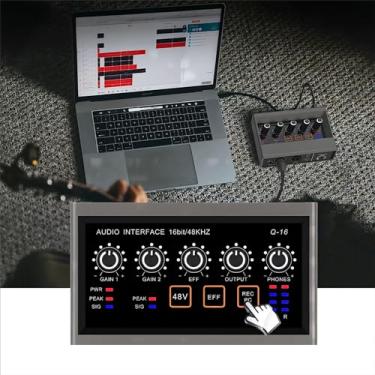 Imagem de TEYUN Q16 Interface de Áudio USB 2.0 de Alta Velocidade, 16 Bits, 18 KHz, Monitoramento Sem Latência