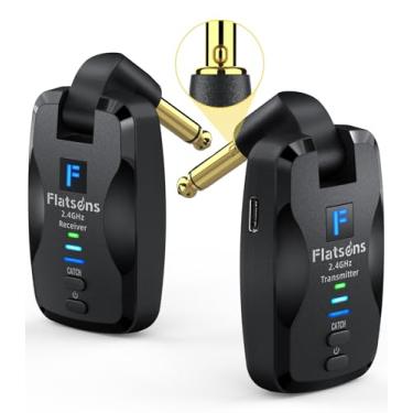 Imagem de Sistema de guitarra sem fio FW2D plugue mudo exclusivo, receptor transmissor de guitarra sem fio de 6 canais de 2,4 GHz, transmissor de guitarra sem fio recarregável USB C para guitarra elétrica