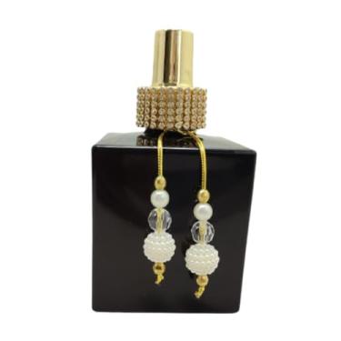 Imagem de Frasco Home Spray Frasco Para Perfume Luxo, Frasco Borrifador Válvula Home Spray Àgua de Lençol Àgua de Passar de Vidro-Preto e Dourado Strass-Luiggi Presentes®