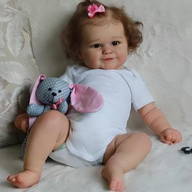 Imagem de SHENGX Bebe Reborn Realista Menina,48cm/19" Silicone Realista Bebe,Todo o corpo pode ser imerso em água,Realista Recem Nascido,Cabelo Implantado à Mão,Vem Com Roupas De Boneca,Silicone_menina