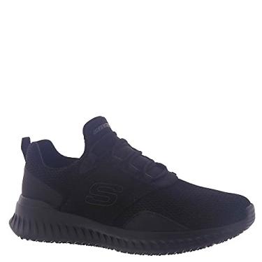 Imagem de Skechers T nis masculino para trabalho com ajuste relaxado Tilido antiderrapante, Preto, 11 Wide