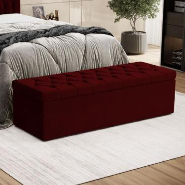 Imagem de Calçadeira Estofada Sagitarius 160 para Cama Queen Sued Vermelho Arade