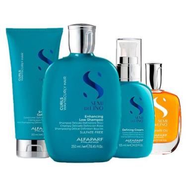 Imagem de Kit Alfaparf SDL Curls - Sh250ml+Cond200ml+Cr125ml+Óleo100ml - ALFAPAR