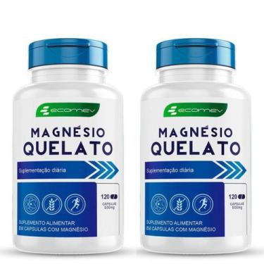 Imagem de 2Uni Magnesio Quelato 500mg Puro 100% Absorção 240 Cápsulas - Ecomev
